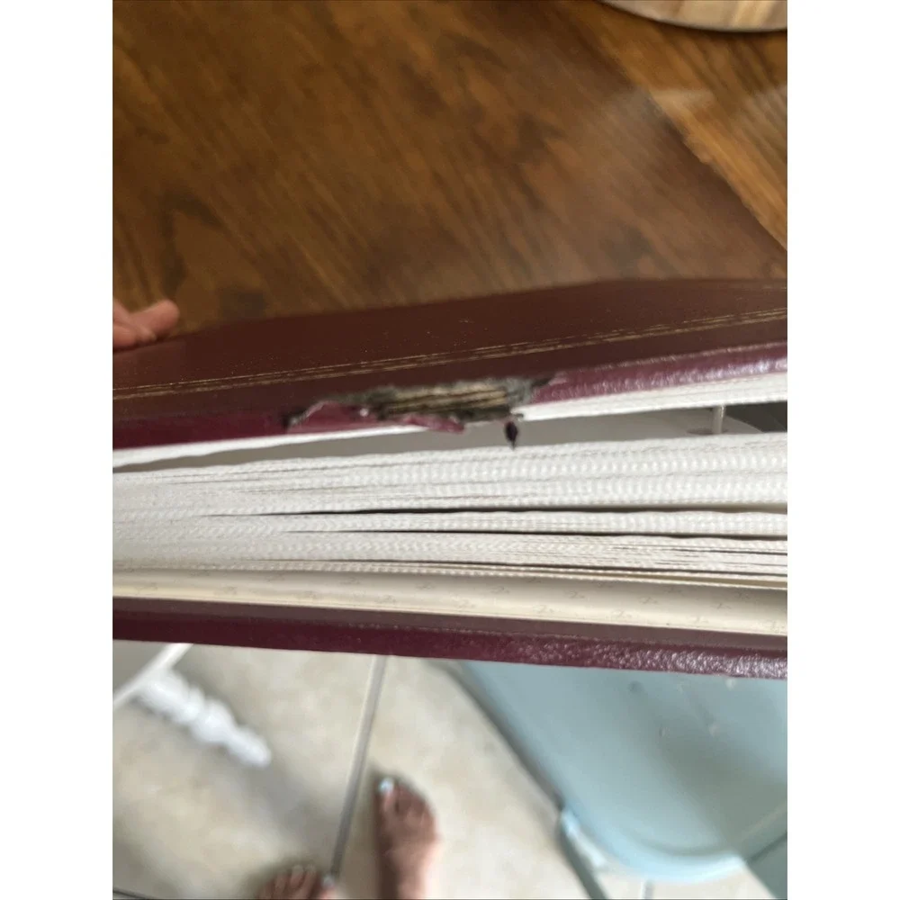 Burgundy Faux Leather Slip-In Photo Album Book Bound for 4x6 Photos